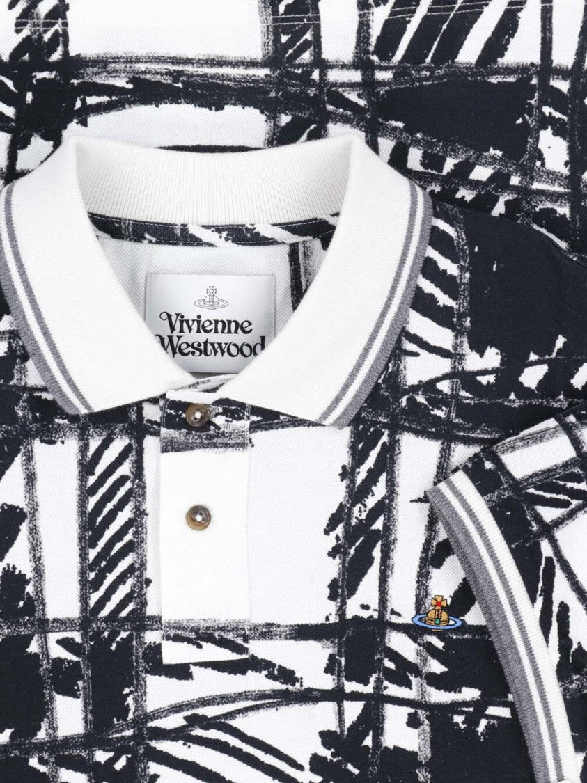 Vivienne Westwood Abstract Checkered Polo With Classic Collar