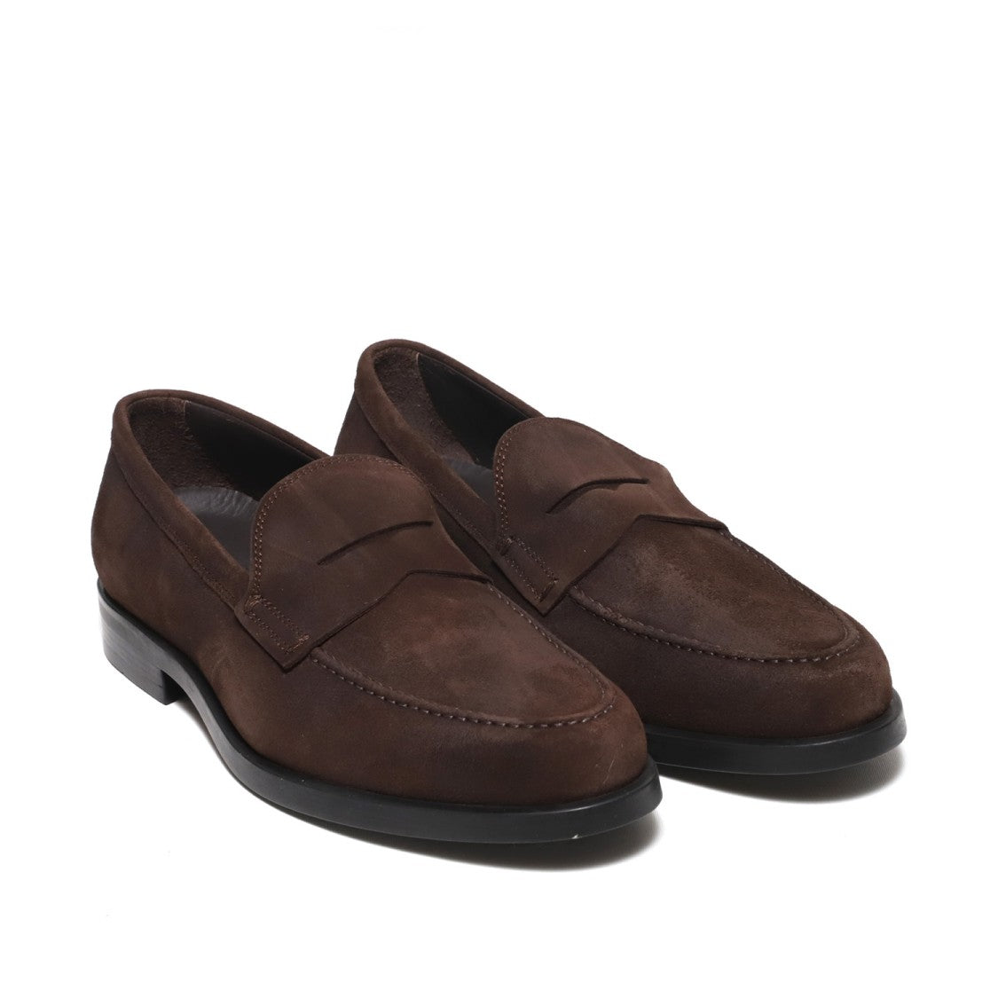Rossano Bisconti Moccasin With Mask In Soft Ebony Suede