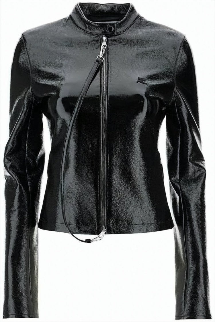 Courrèges Black Leather-Like Jacket