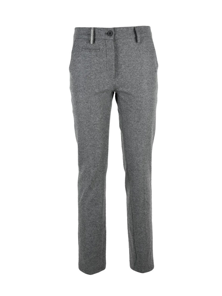 Mason's Grey Slim-Fit Wool-Blend Pants