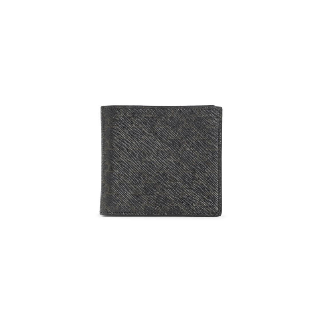 Celine Black Triomphe Textile Bi-Fold Wallet With Signature Logo Pattern