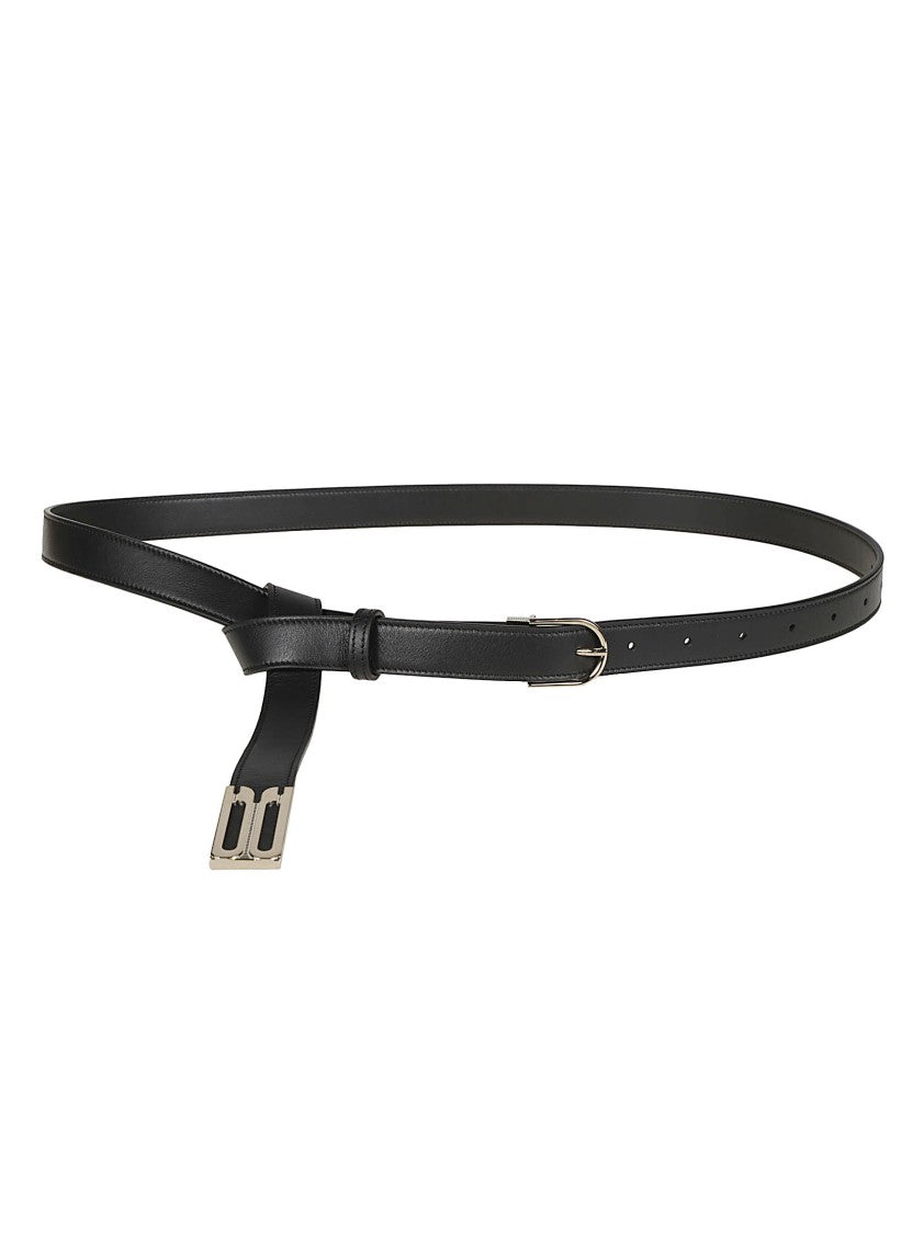 Victoria Beckham Dorian B Finite Narrow Calf Leather Belt