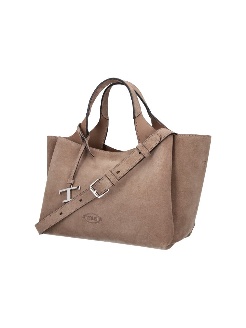 Tod's Mini Suede Shoulder Bag With Removable Charm