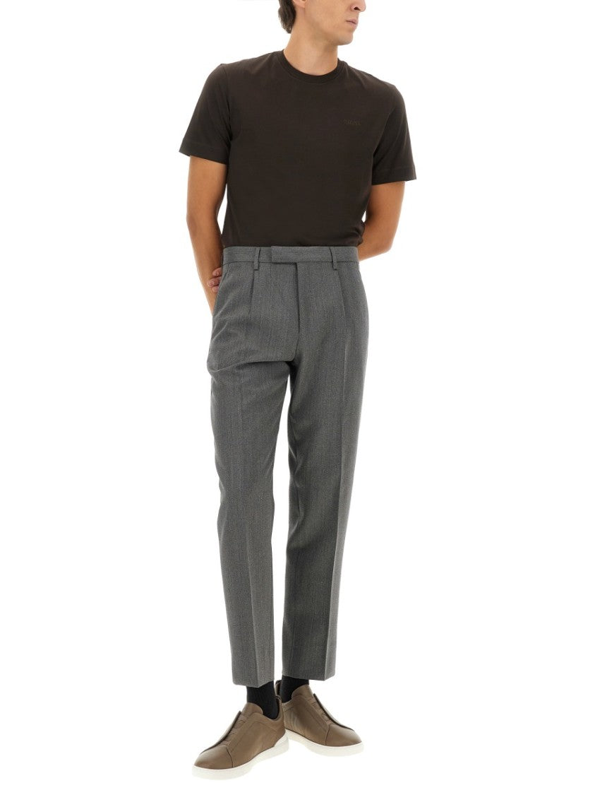 Zegna Tailored Grey Wool Pants
