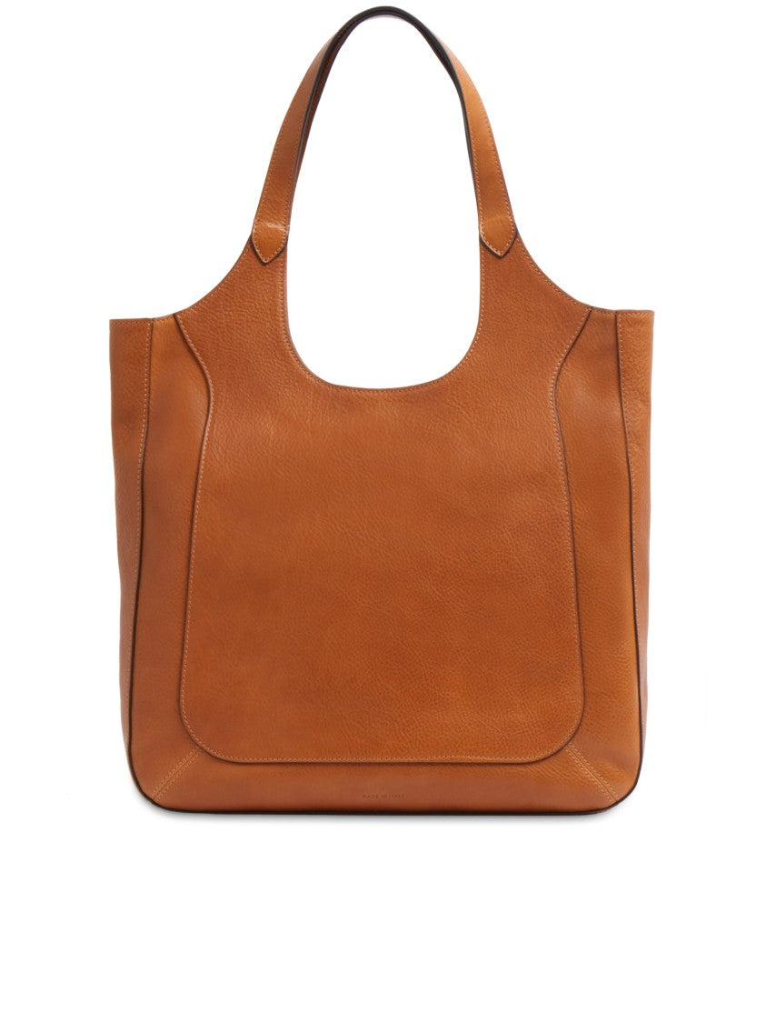 The Bridge Spacious Leather Tote Bag With Gold-Tone Zipper