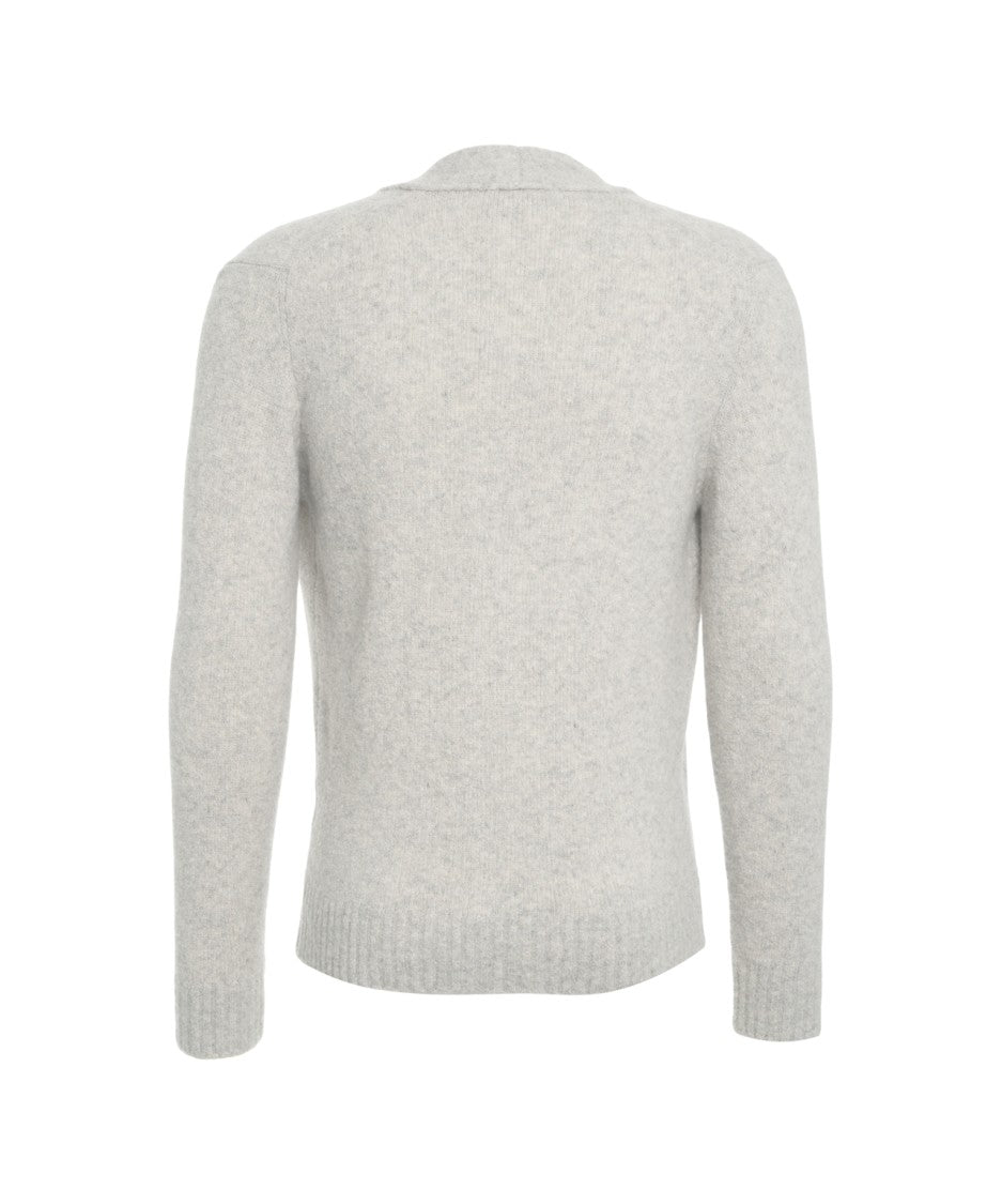 Kangra Cashmere Blend Cardigan With V-Neck And Button Closure