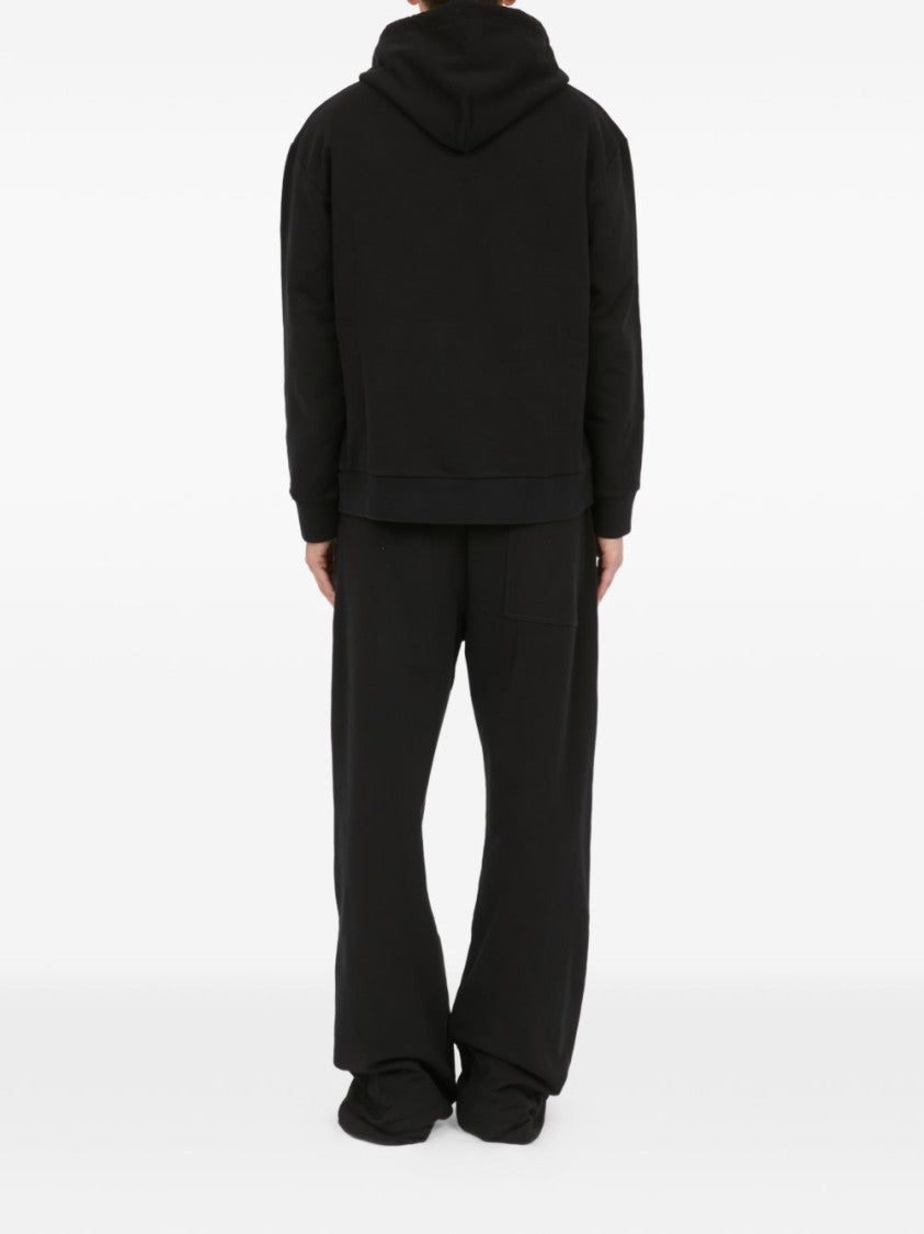 Mm6 By Maison Margiela Black Drawstring Hooded Sweater