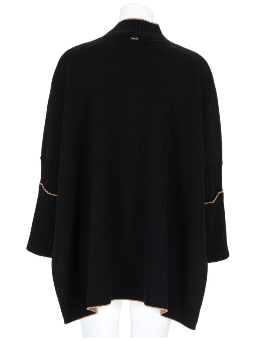 Herno Oversized Knit Top With Ribbed Detailing And Asymmetrical Hem