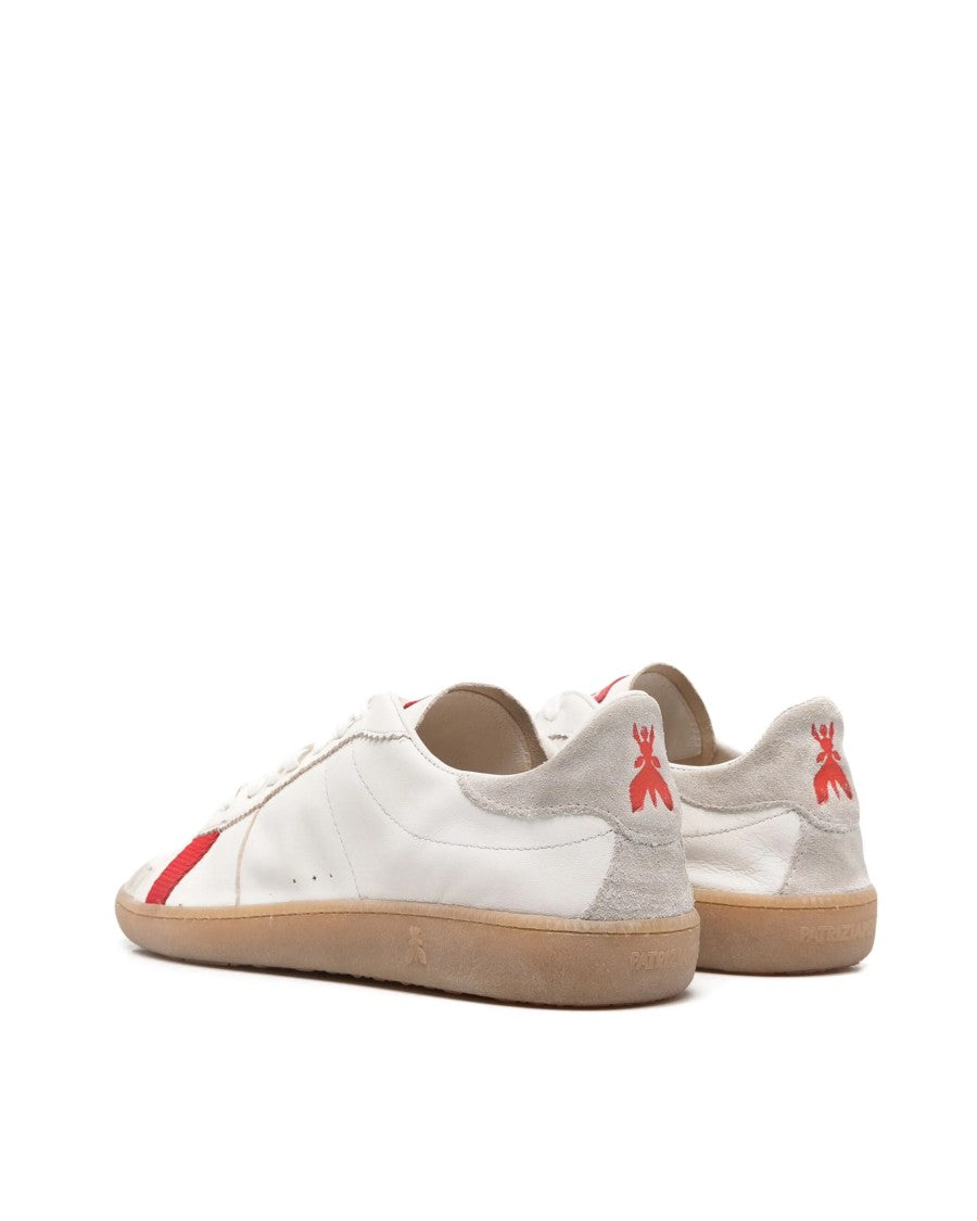 Patrizia Pepe Skin Sneakers In Nappa Leather With White/Red Lettering