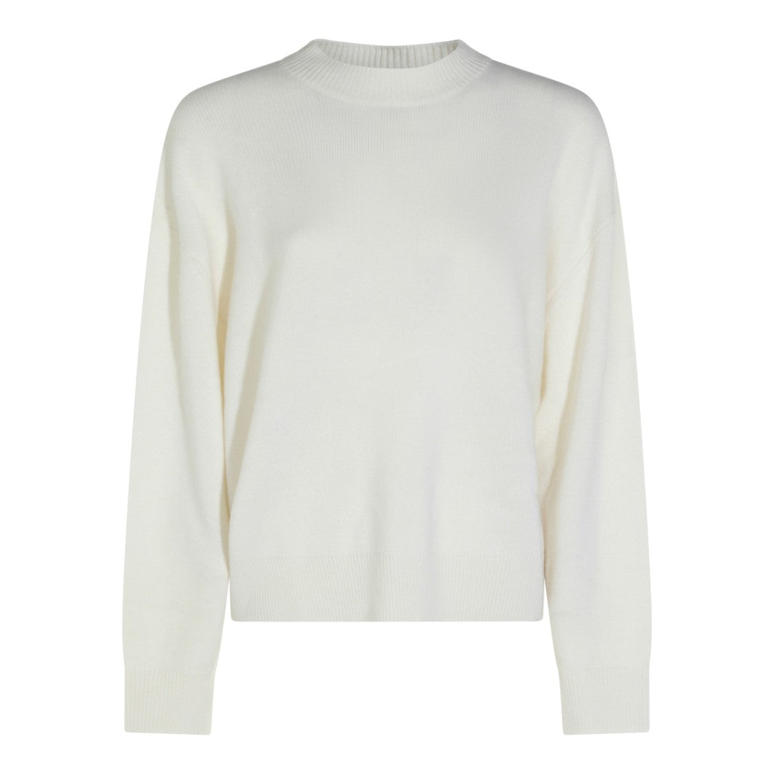 Anine Bing Cream Wool Sweater With Crew Neckline And Ribbed Details