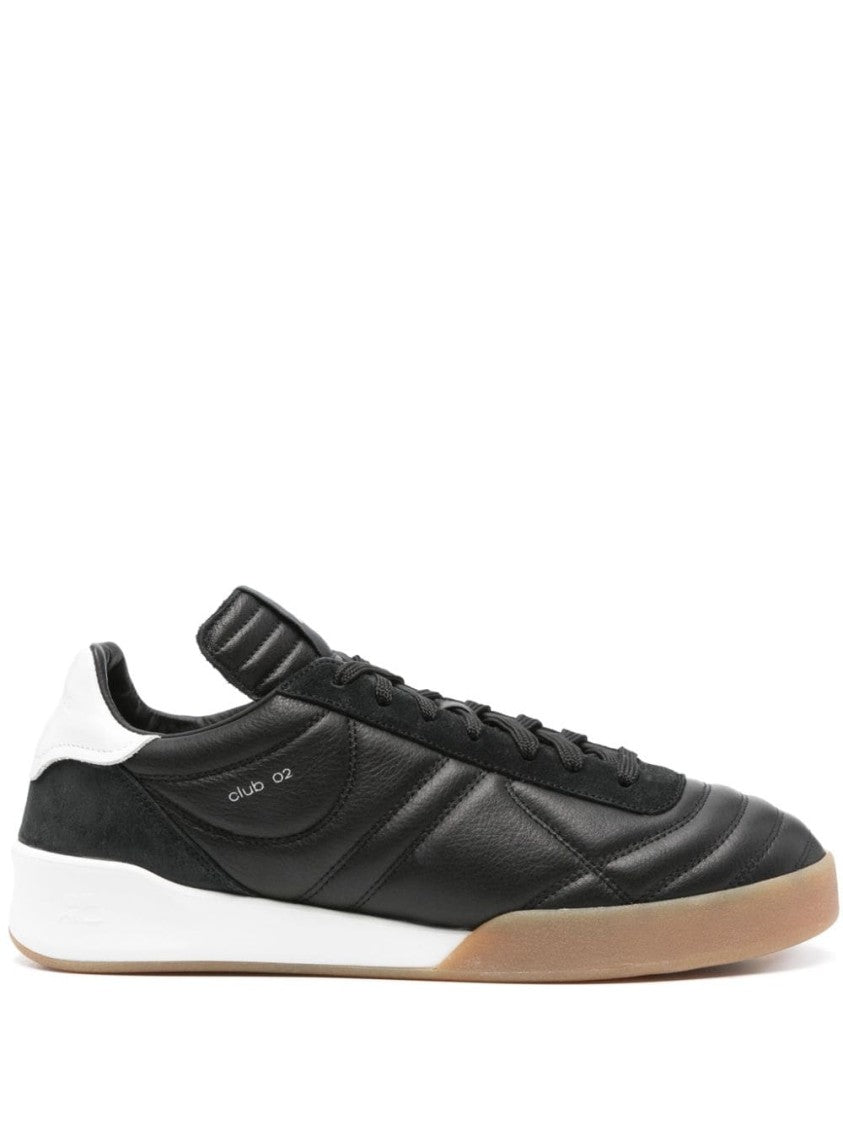 Courrèges Matelassé Black Calf Leather Sneakers