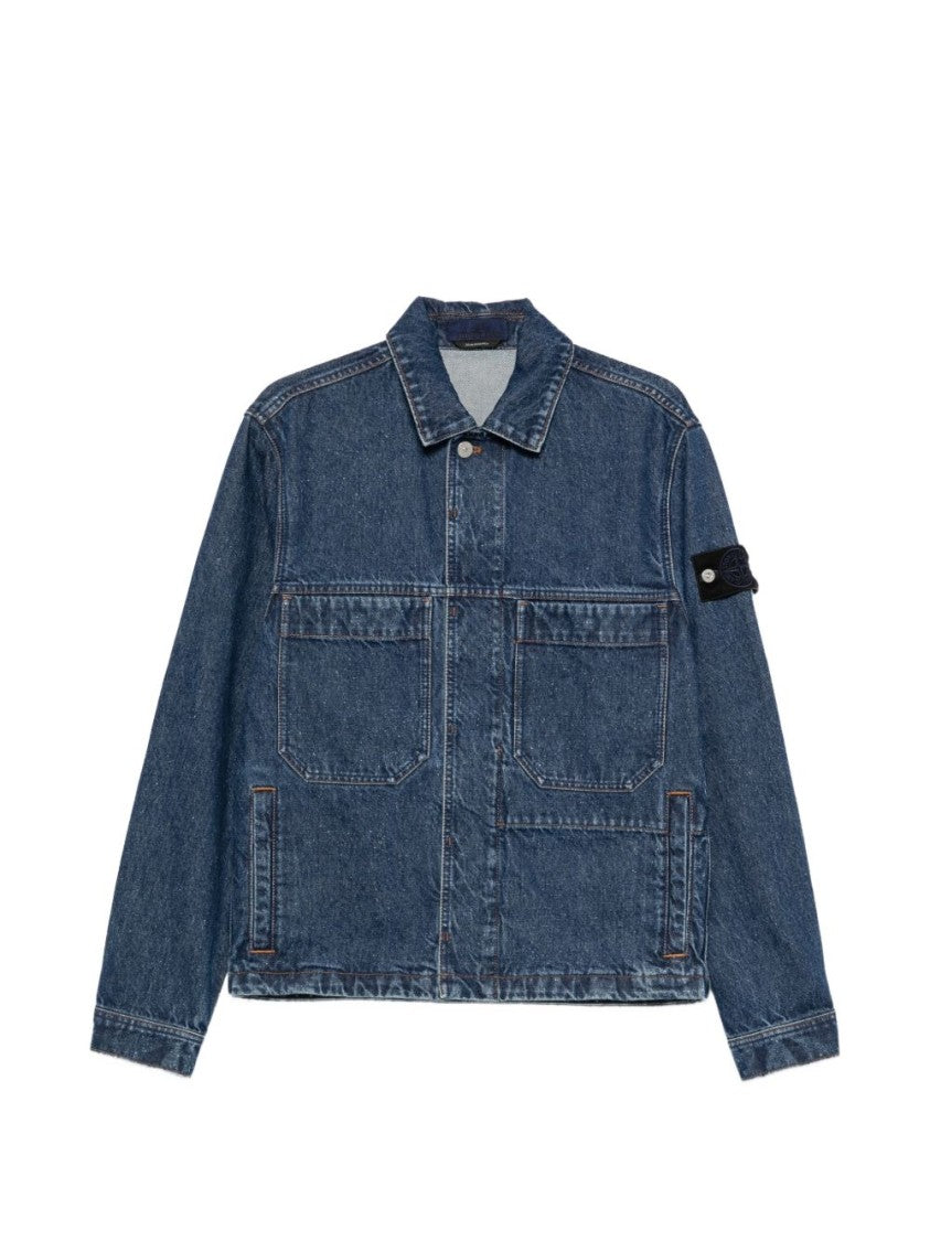 Stone Island Structured Denim Signature Patch Jacket