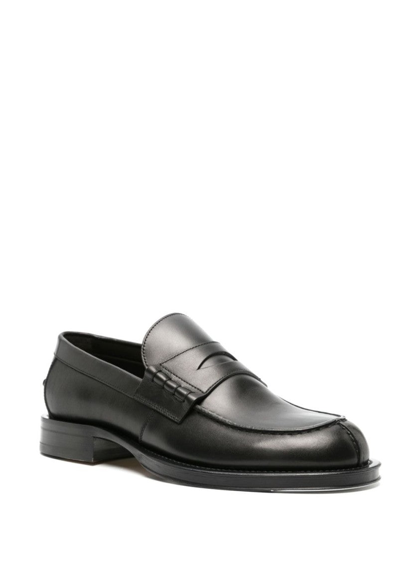 Lanvin Penny-Slot Leather Loafers