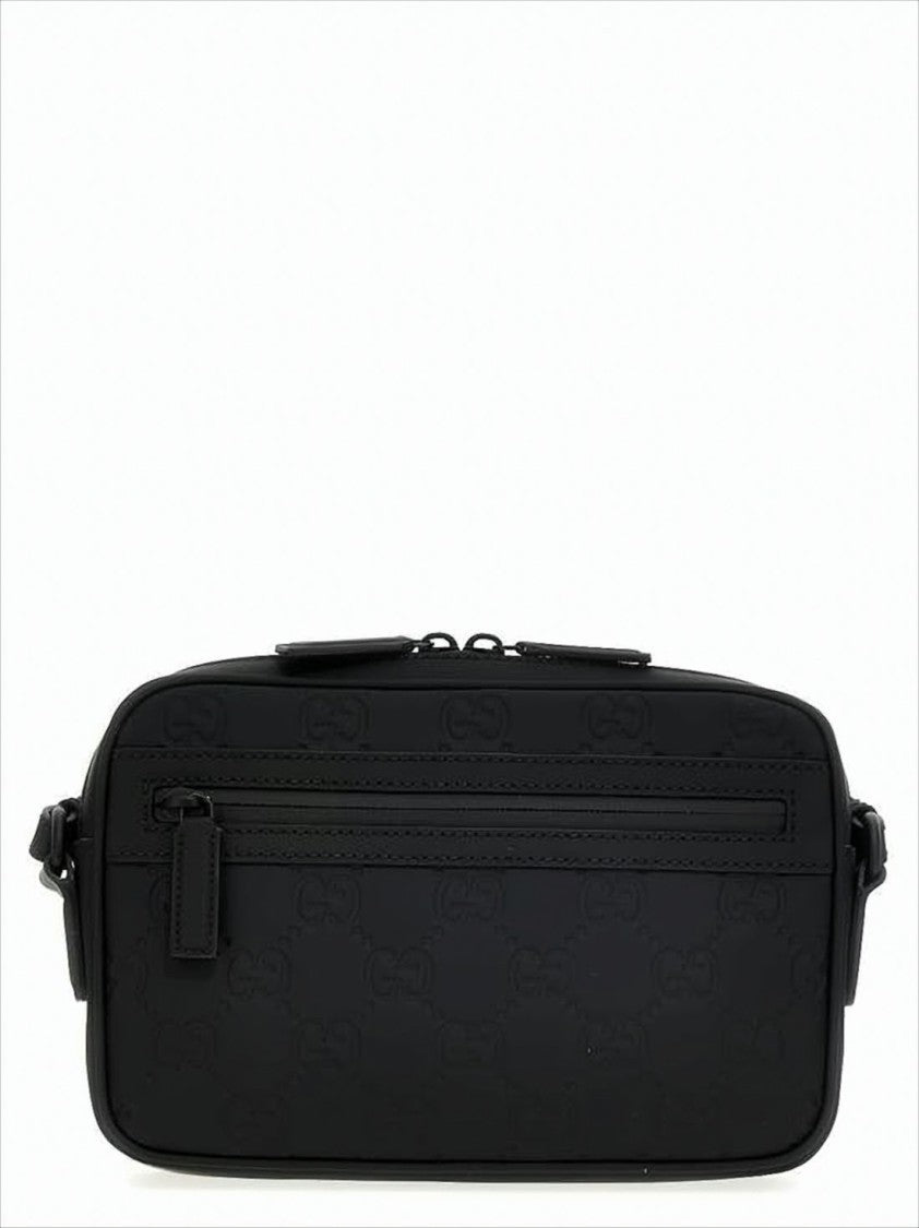 Gucci Rectangular Leather Crossbody Bag With Embossed Pattern