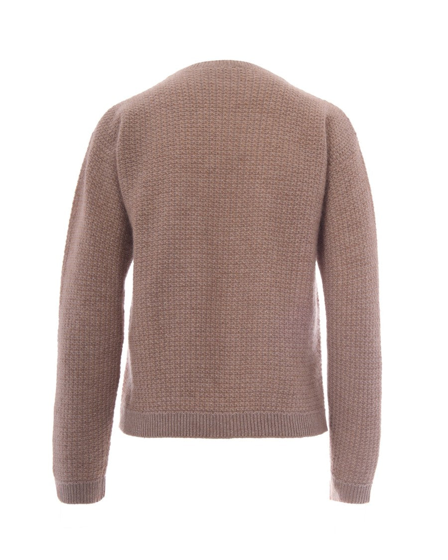 Fabiana Filippi Textured Knit Sweater With Lurex Thread And Ribbed Details