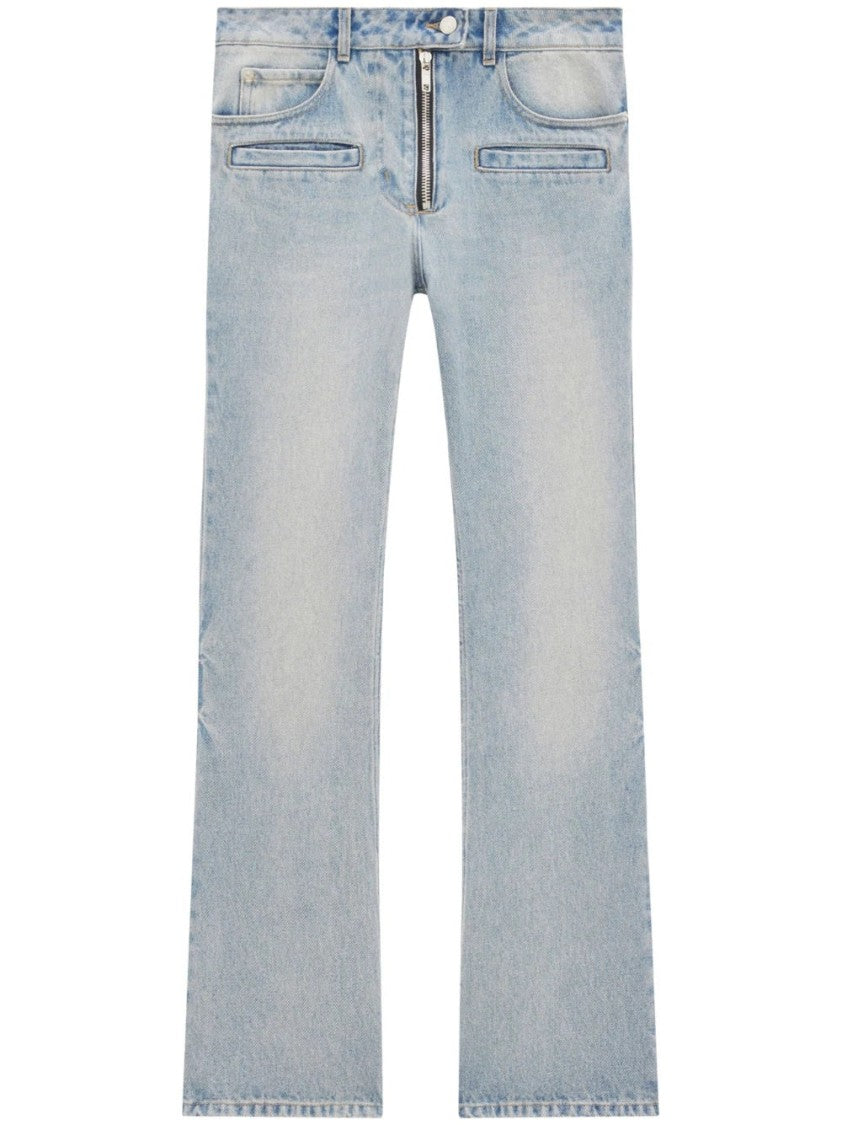 Courrèges Dirty Blue Denim Zipped Pants