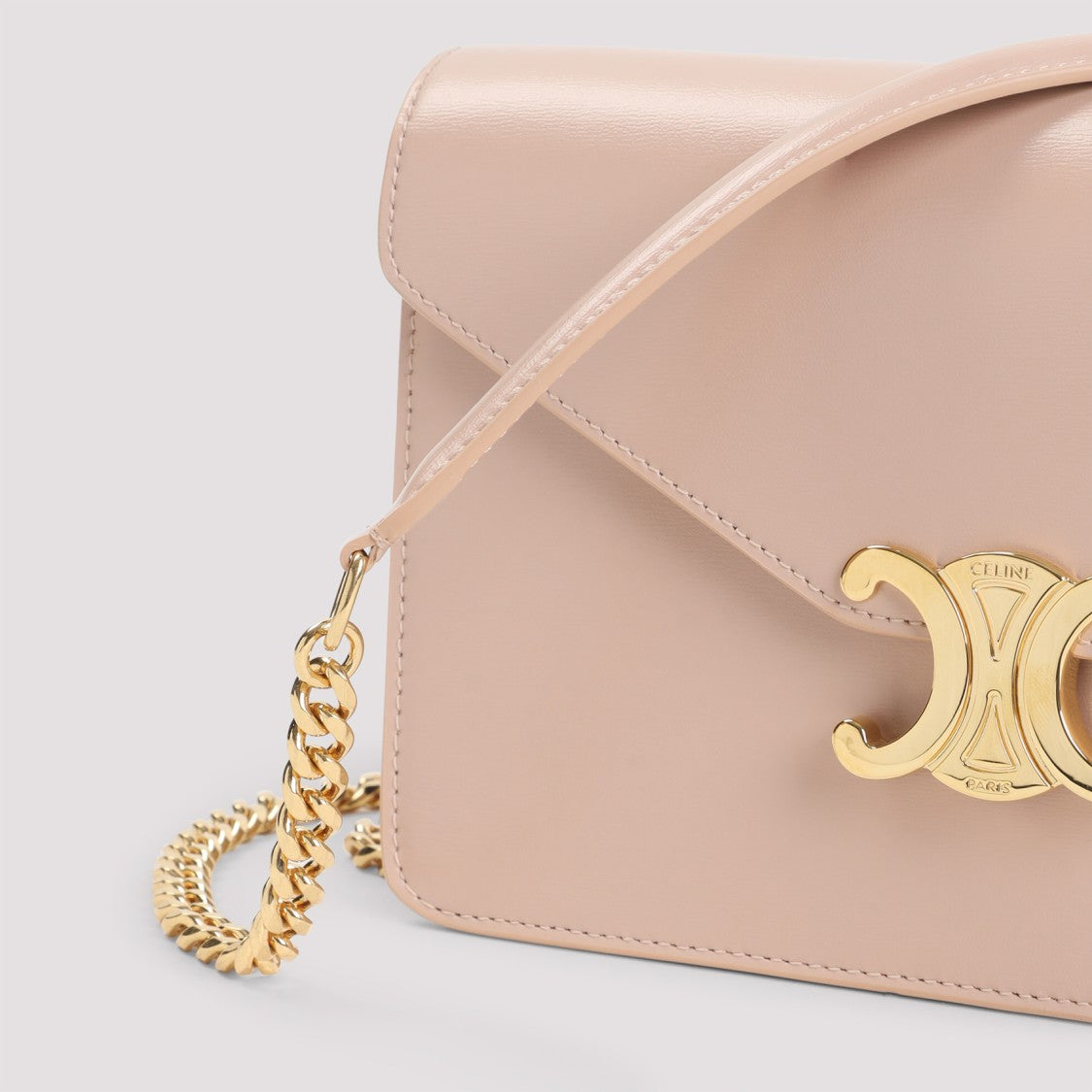 Celine Soft Peach Calf Skin Margo Wallet On Chain