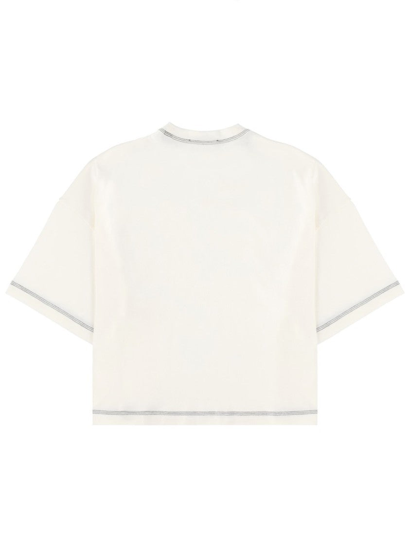 Jacquemus Neutrals Letro Contrast Stitching T-Shirt