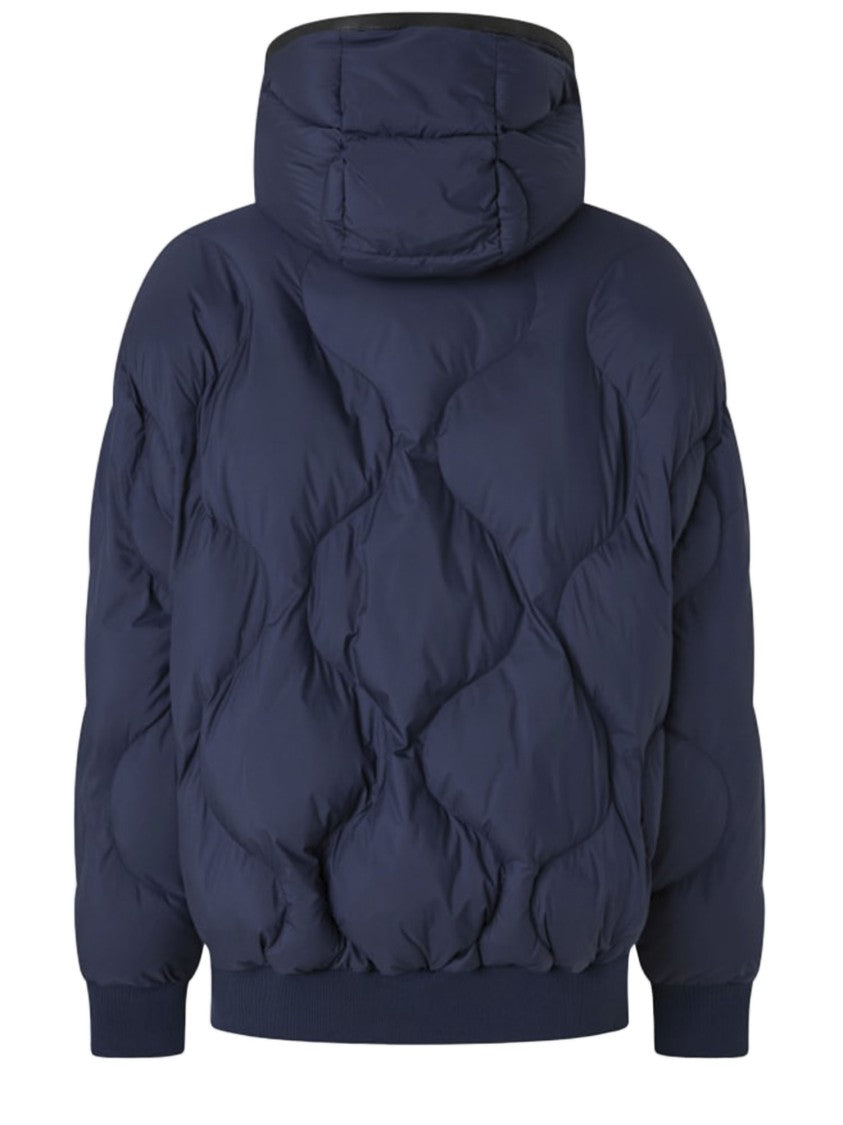 Pinko Navy Blue Padded Jacket With Quilted Design