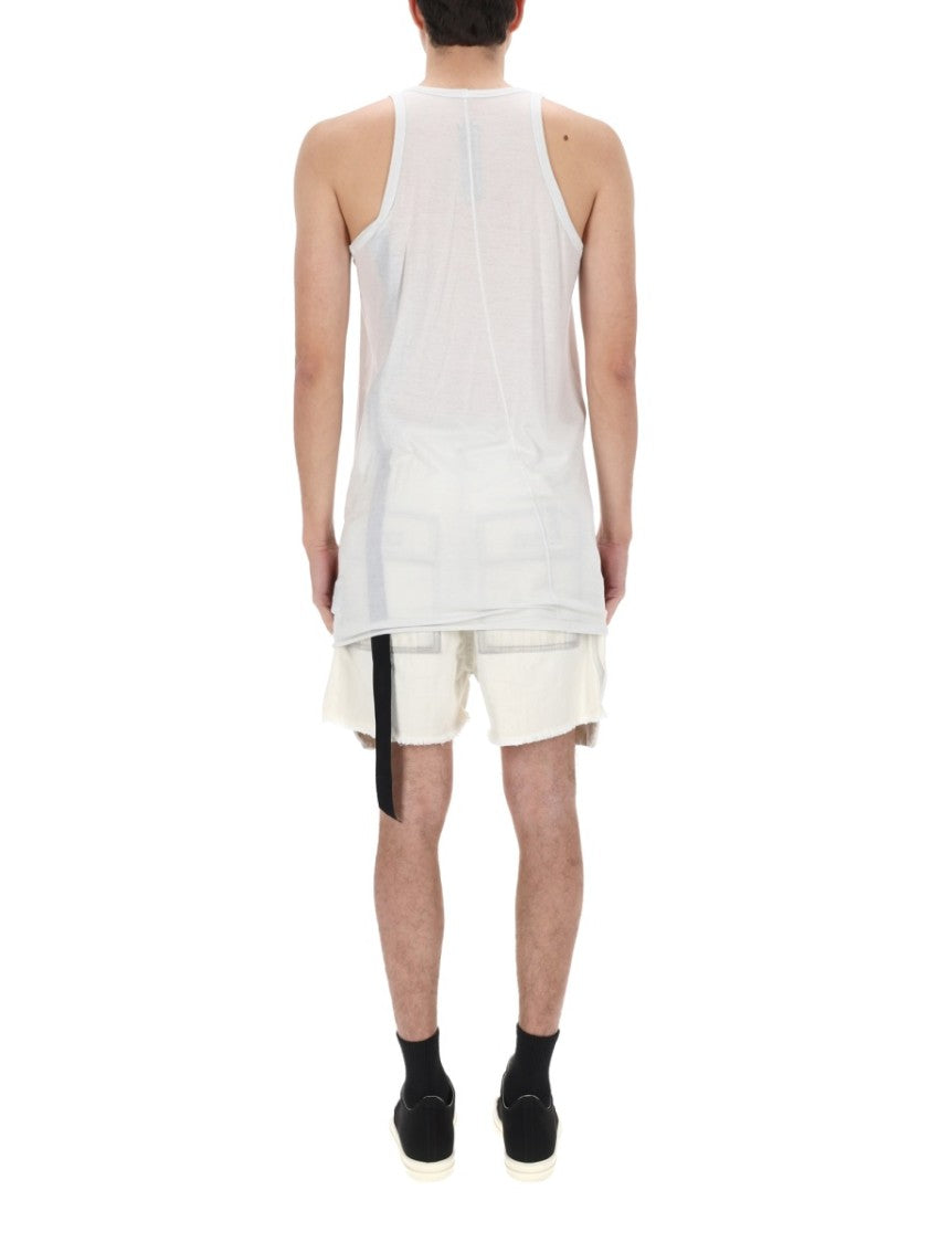 Drkshdw By Rick Owens Extended Length Cotton Striped Tank Top