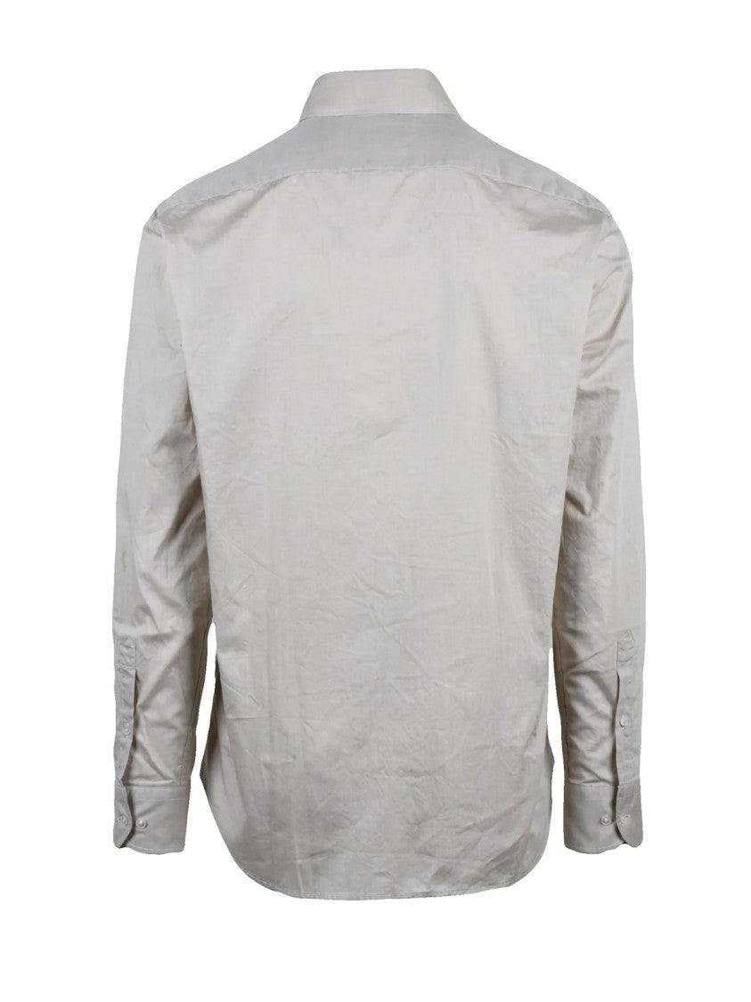 Brooksfield Beige Button-Down Cotton Shirt