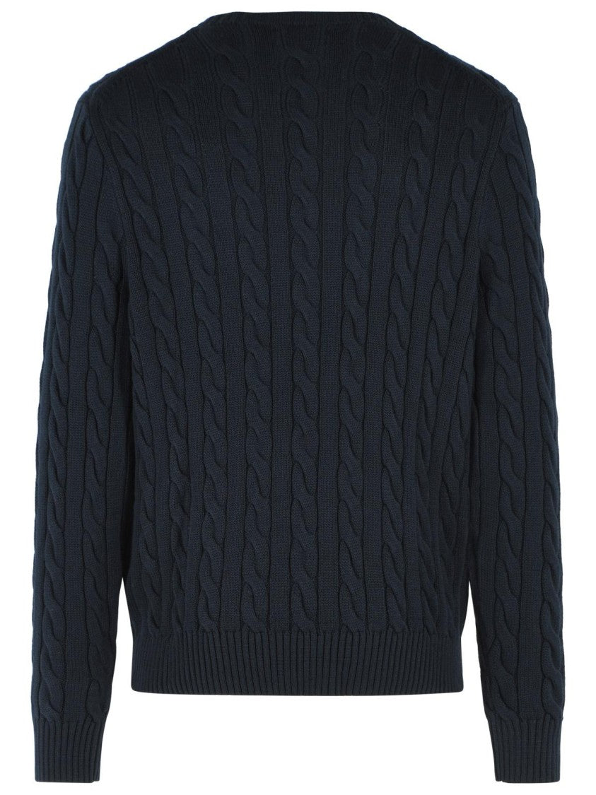 Polo Ralph Lauren Navy Cotton Braided Sweater