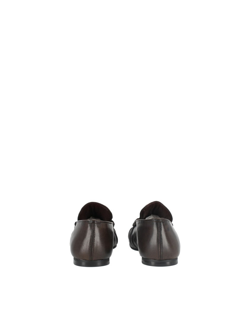 Alohas Brown Aven Vintage Effect Leather Loafers