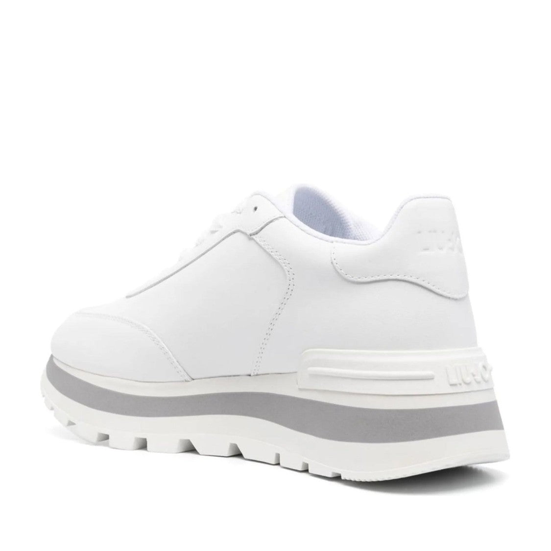 Liu Jo White Amazing 02 Low-Profile Textured Detail Leather Sneakers