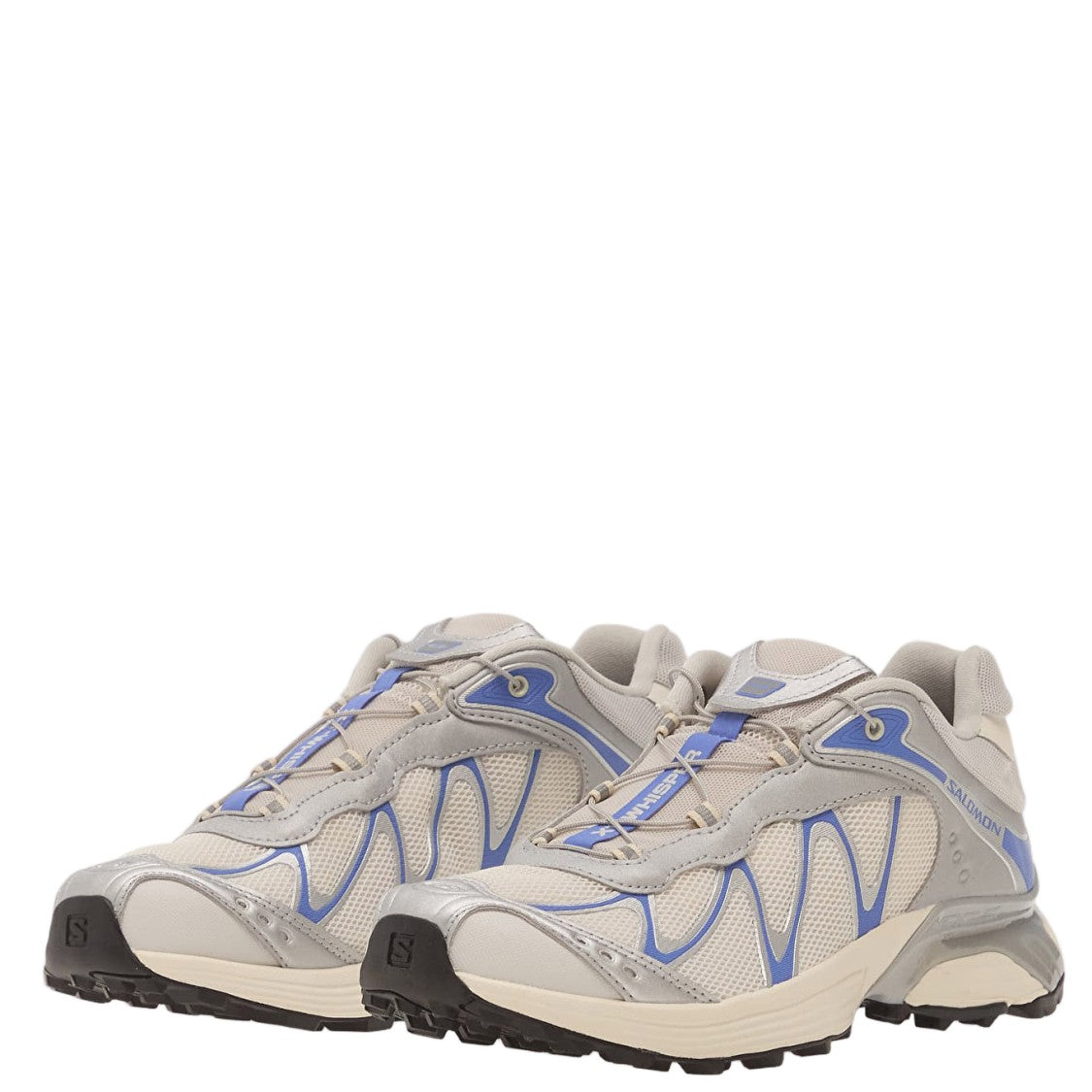 Salomon White/Light Blue Mesh Quicklace Sneakers