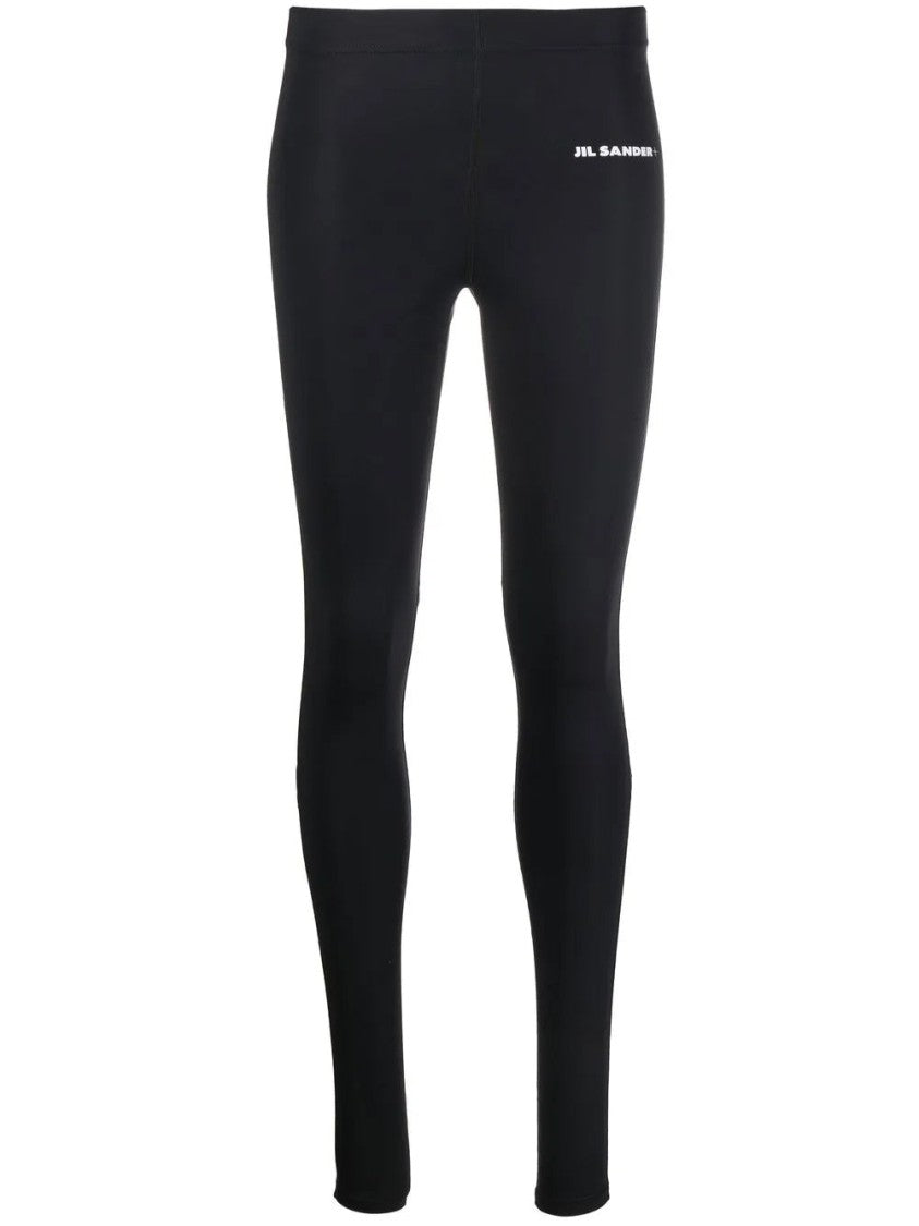 Jil Sander Ankle-Length Black Sport Pants With High Waist