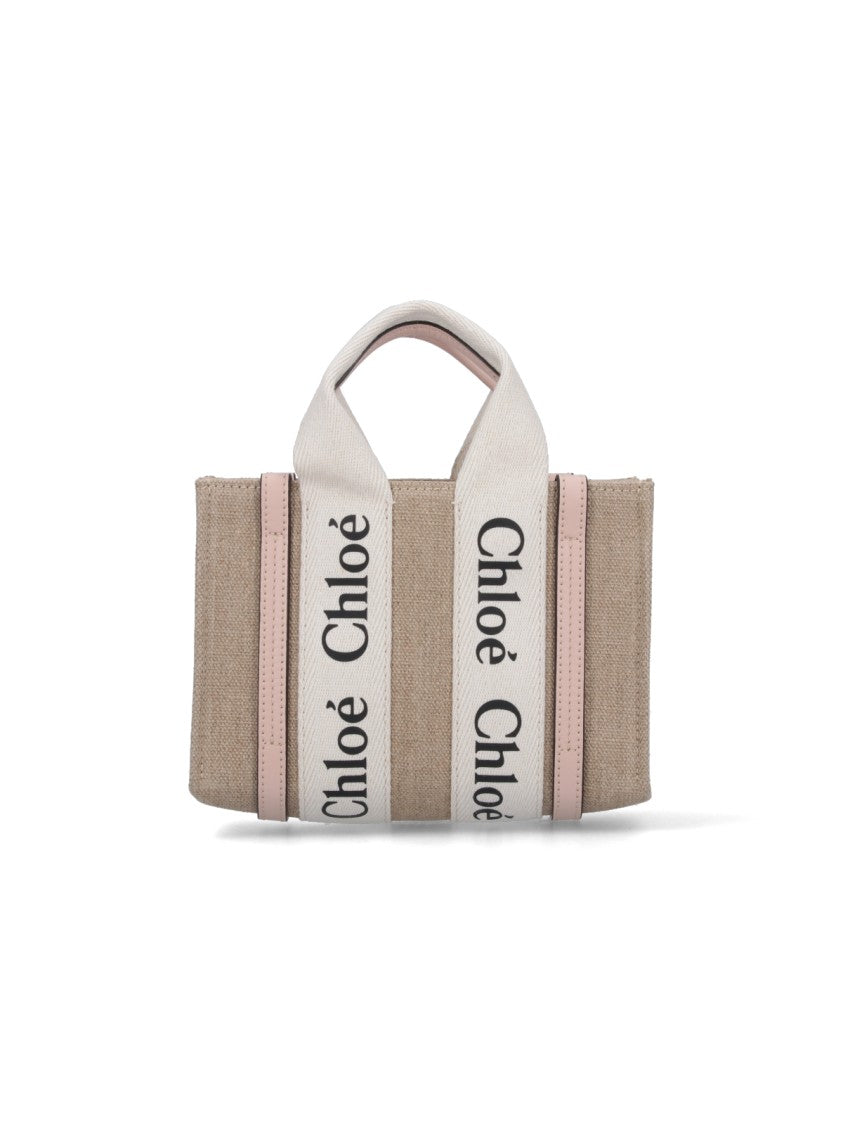 Chloé "Woody" Mini Bag Beige