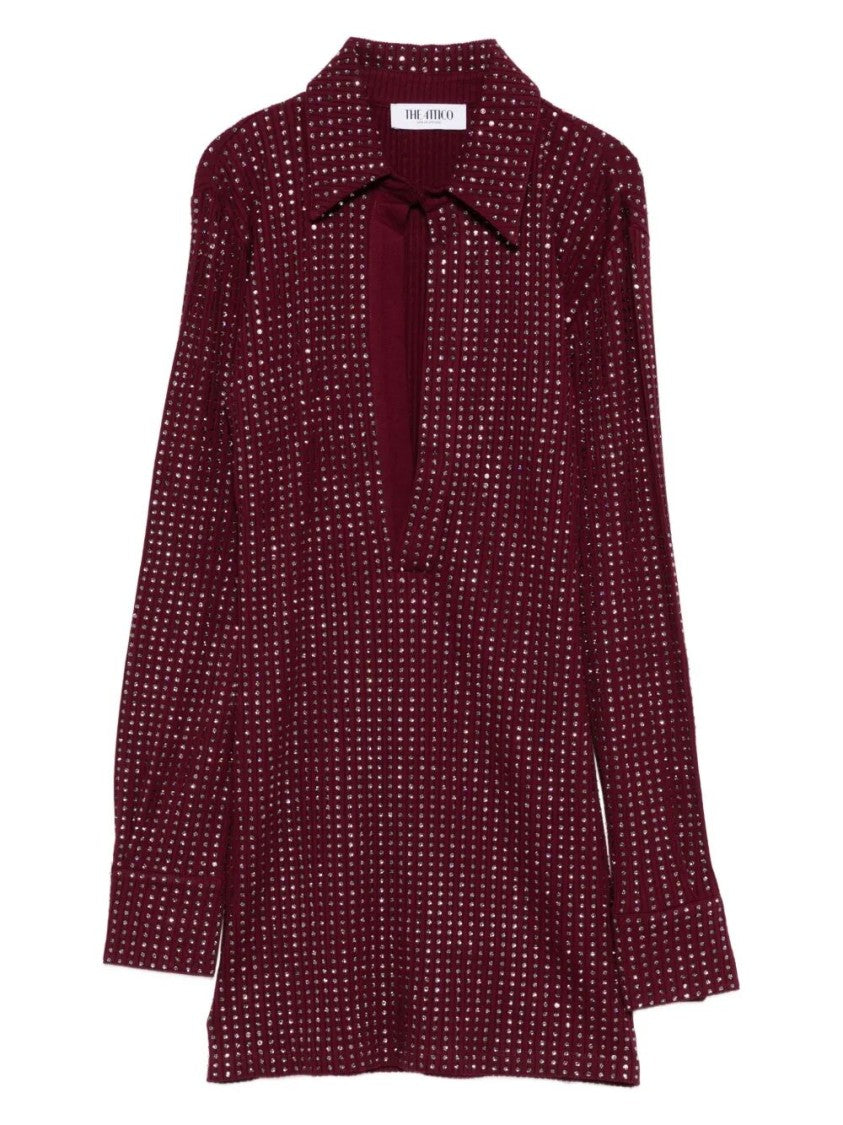 The Attico Deep V-Neck Mini Dress