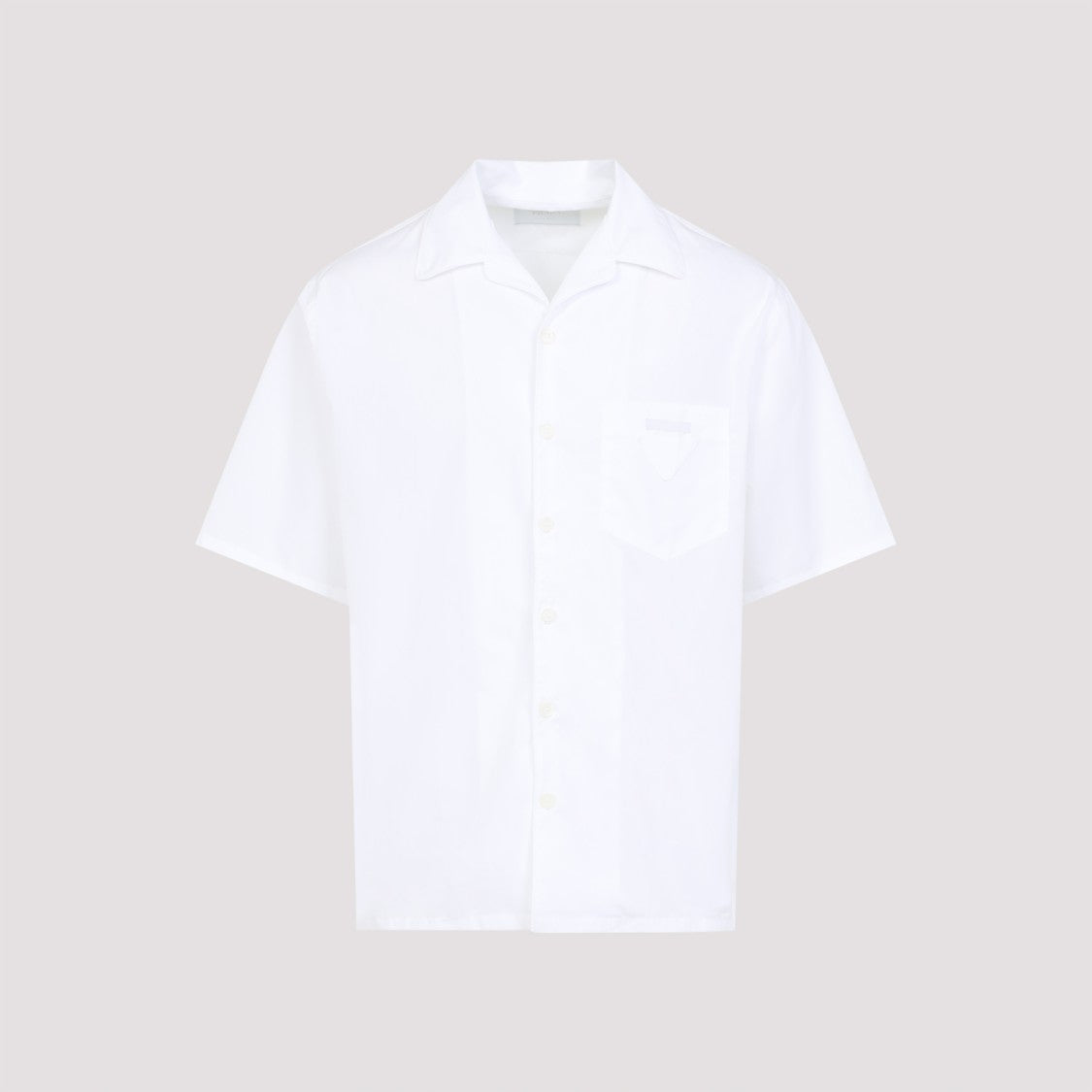 Prada Short-Sleeve Tailored Cotton Shirt With Classic Pocket