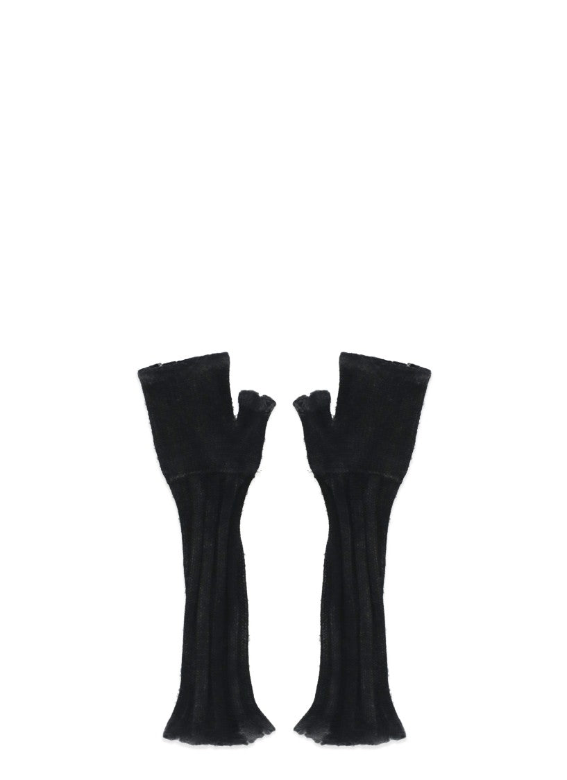 Avant Toi Black Wool And Cashmere Gloves