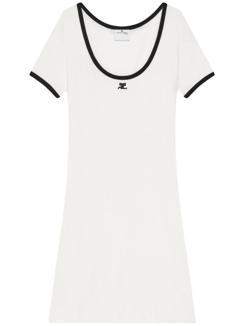 Courrèges Scoop Neck Dress With Embroidered Logo