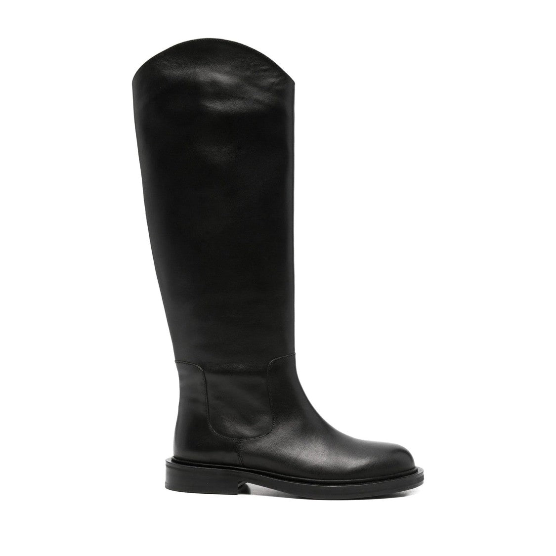 Adrianna Feretti Black Minimalist Smooth Leather Boots