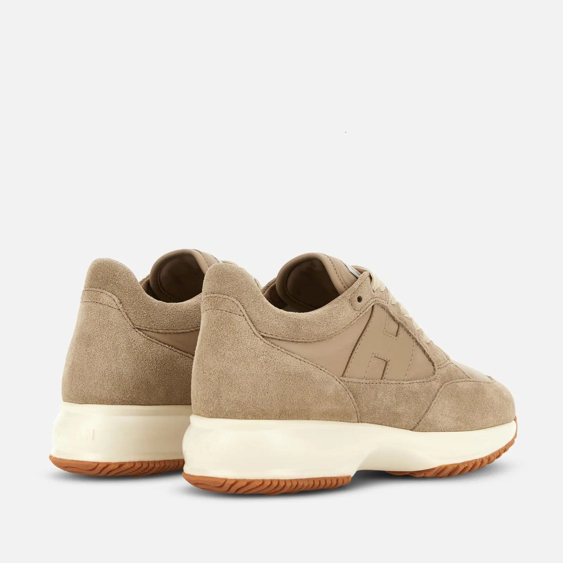 Hogan Beige Interactive H713 Lace-Up Sneakers