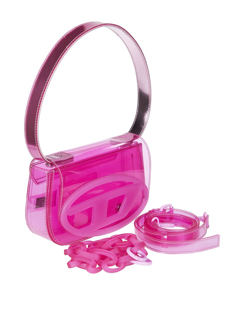 Diesel Pink 1Dr Transparent Shoulder Bag
