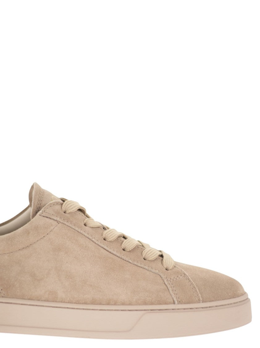 Tod's Soft Suede Calfskin Sneakers With Rubber Details