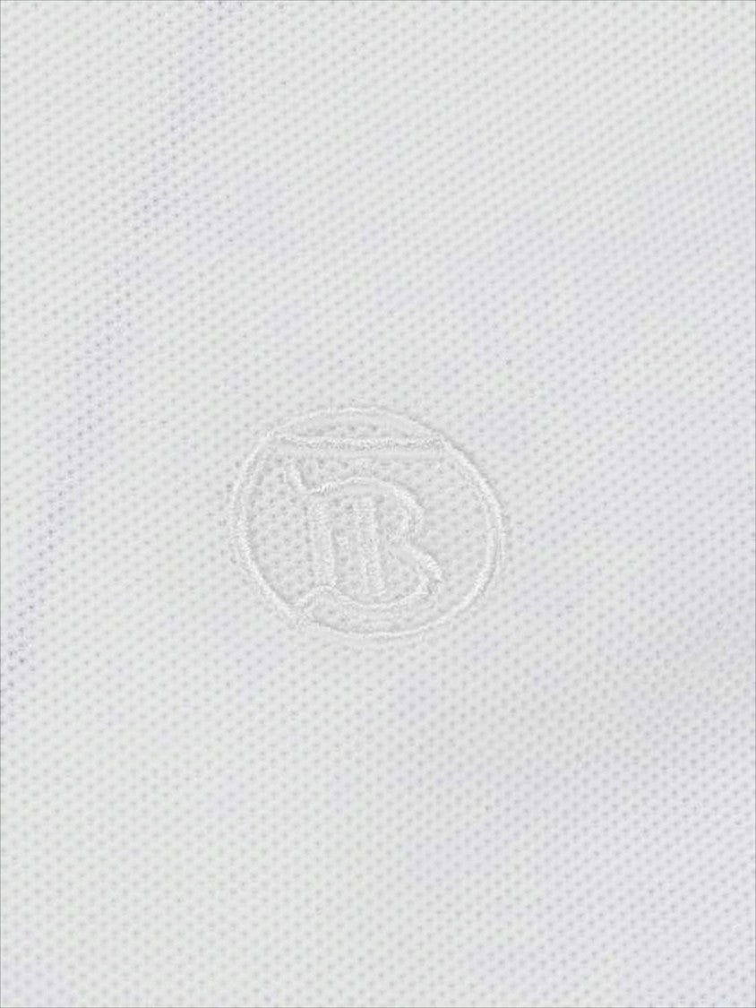 Burberry Textured Knit White Polo Shirt