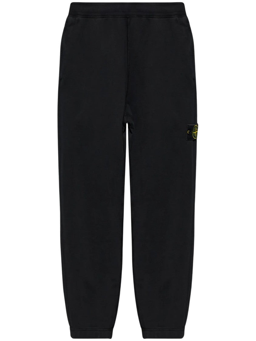 Stone Island Relaxed Fit Black Sweatpants With Distinctive Patch Logo