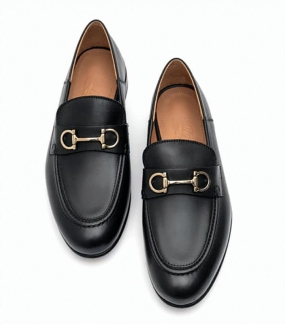 Salvatore Ferragamo Black Leather Loafers