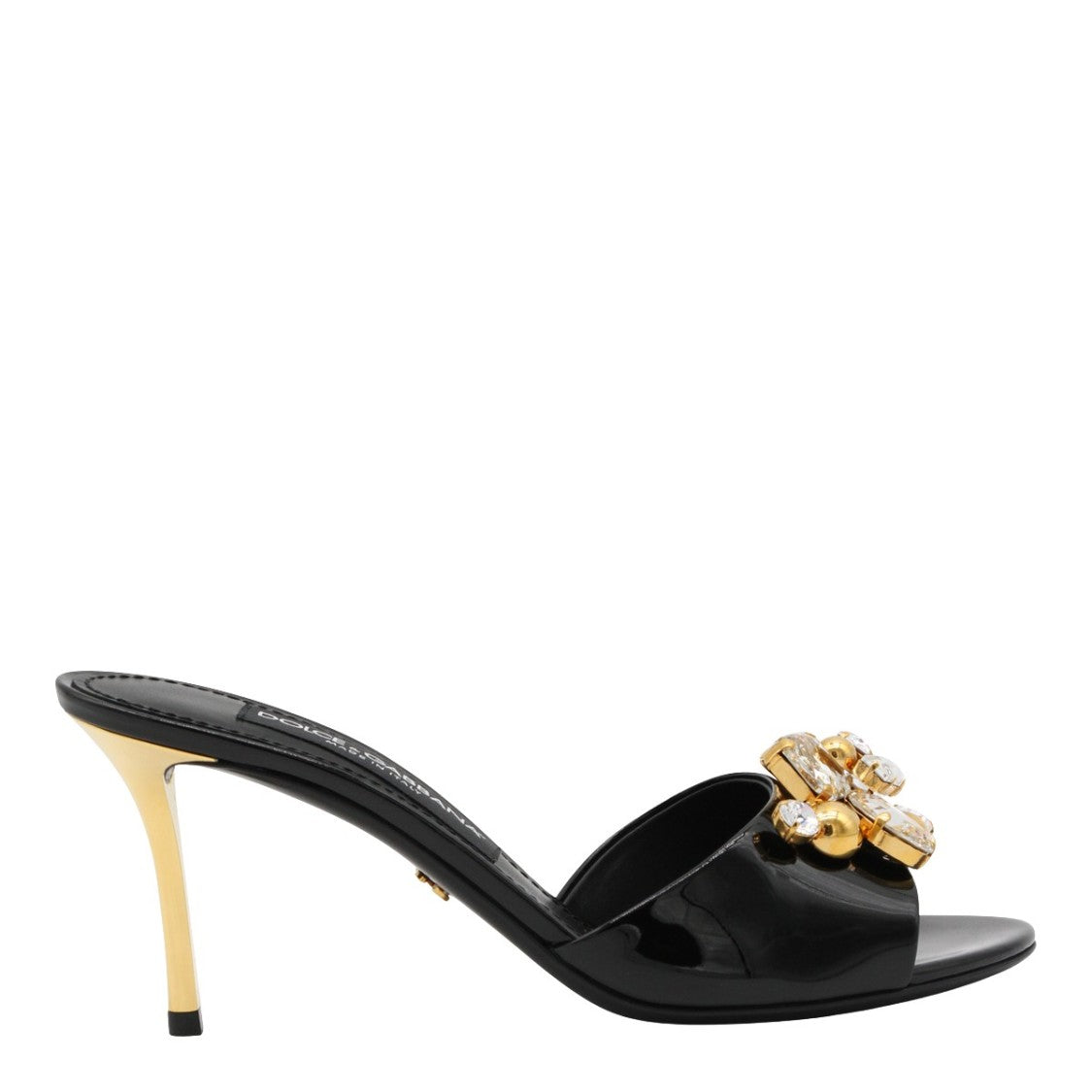 Dolce & Gabbana Open Toe High-Heeled Sandals With Crystal Accents