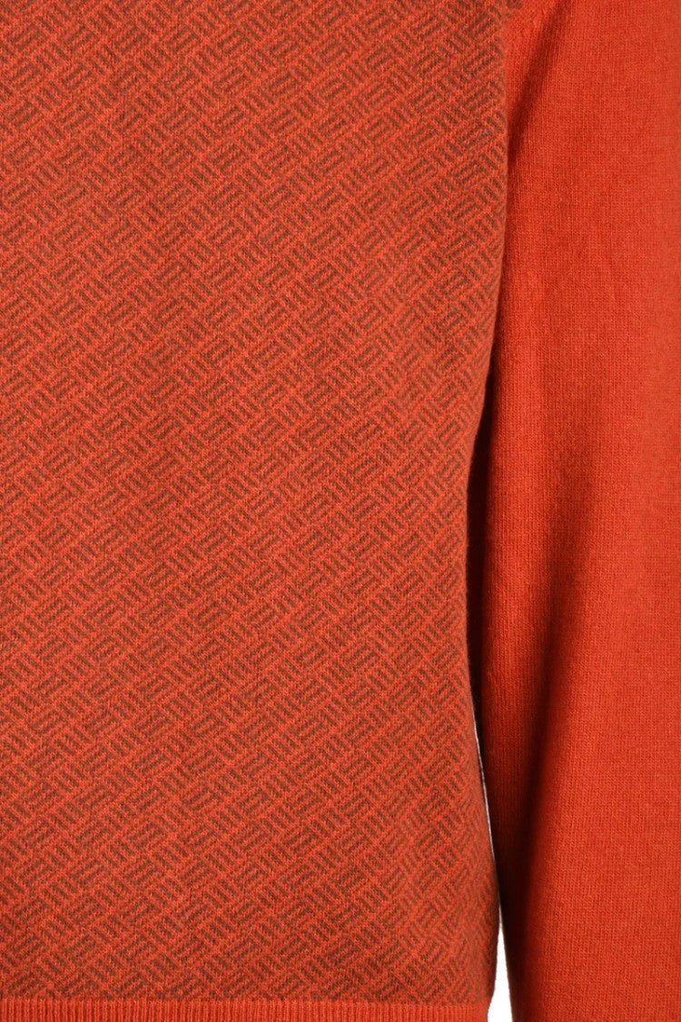 Heritage Brown Wool Cashmere Men's Crew Neck Sweater