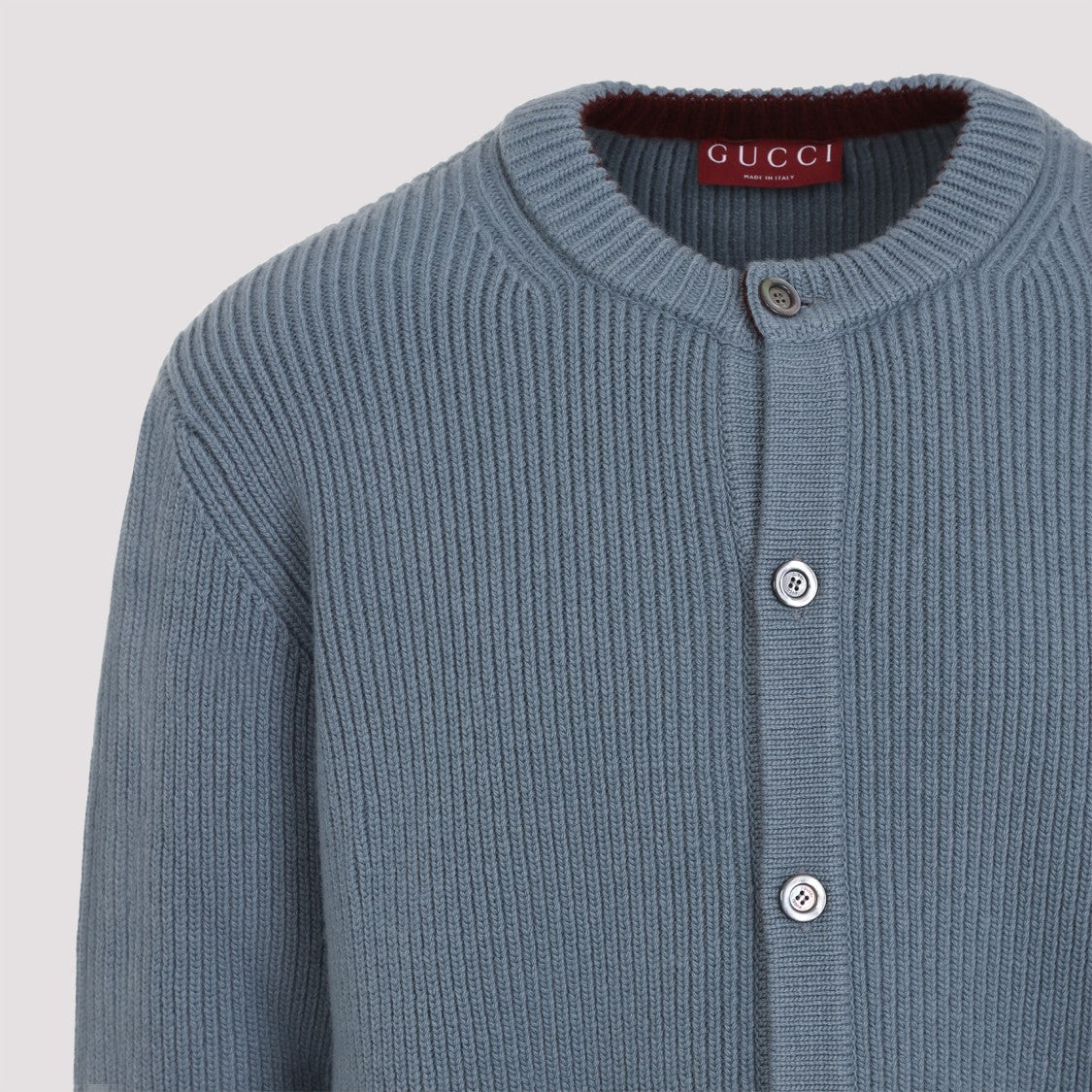 Gucci Avio Blue Wool Cardigan