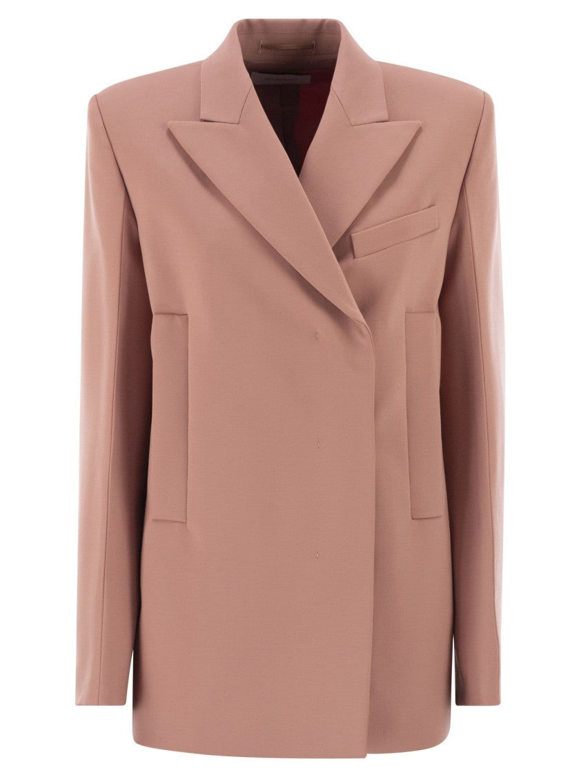 Sportmax Straight Fit Stretch Wool Gabardine Blazer