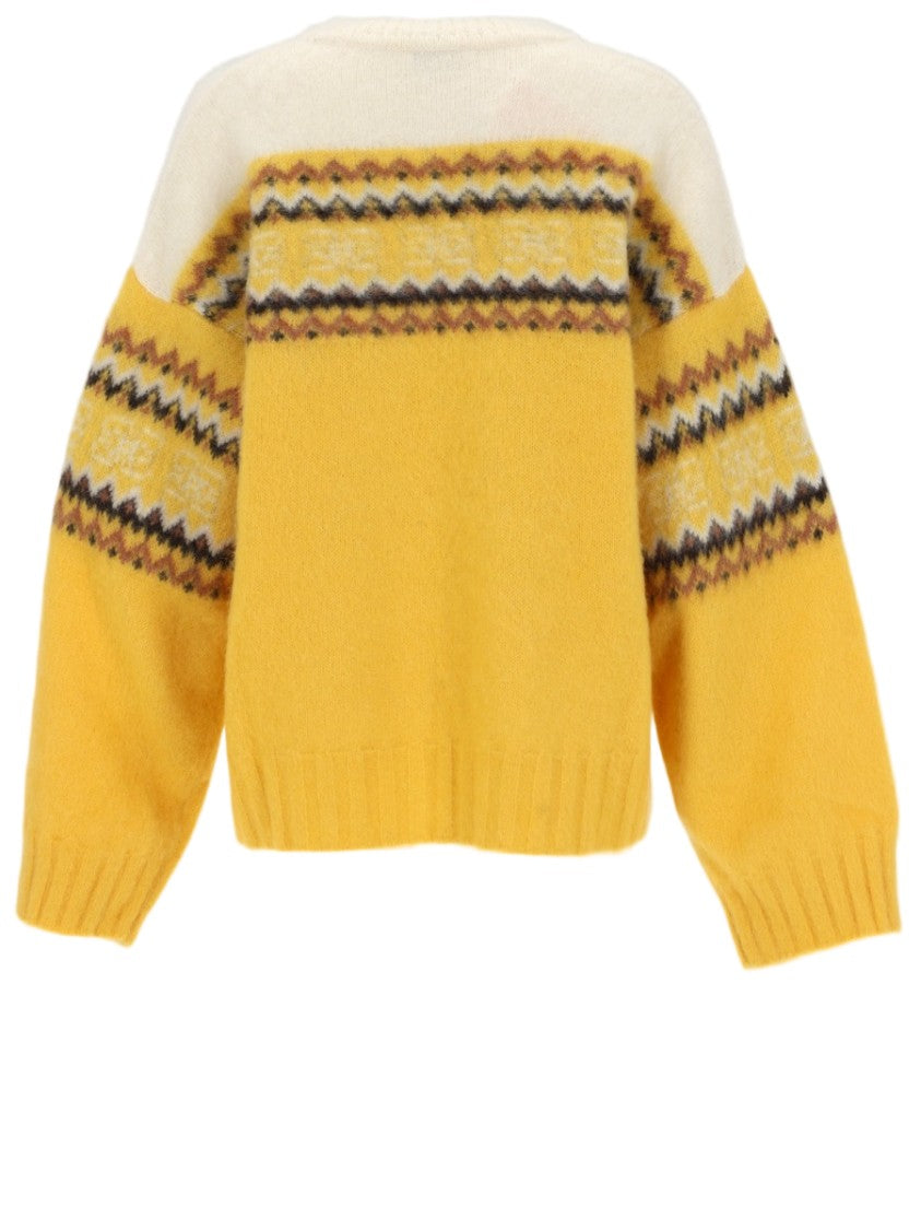 Ganni Inlay Alpaca Blend Zigzag Sweater