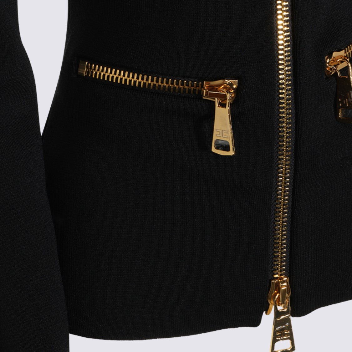 Elisabetta Franchi Fitted Side-Pocket Zipper Sweater