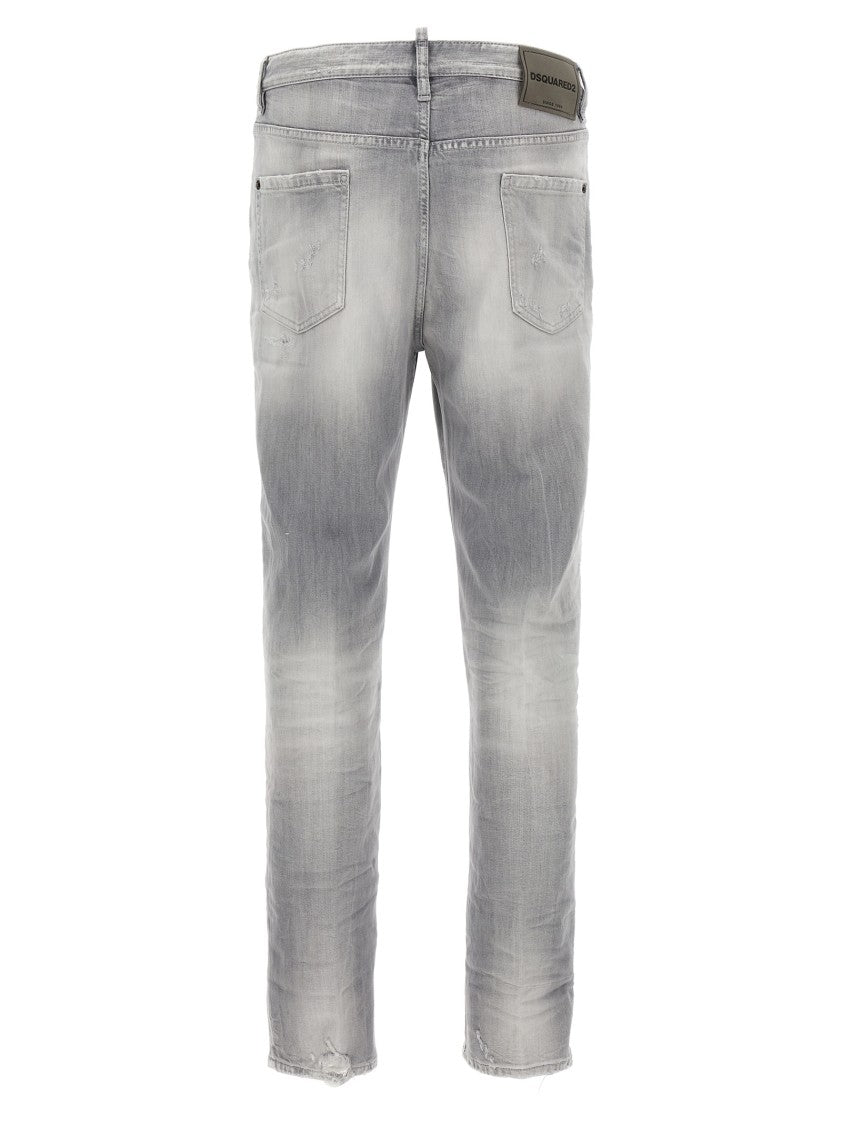 Dsquared2 Used-Effect Grey Denim Jeans