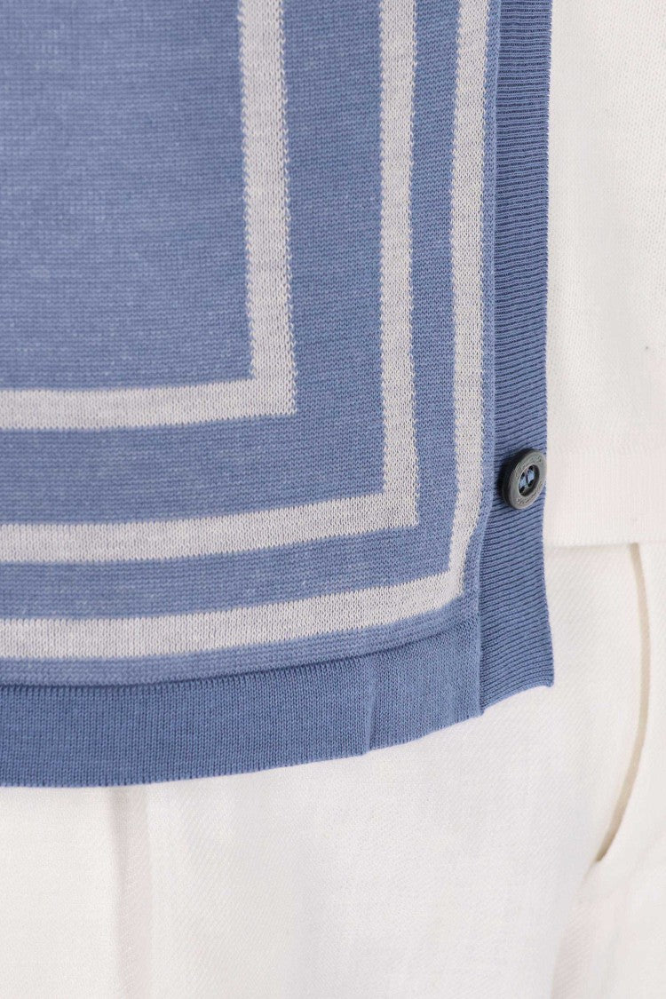 Drumohr Vertical Stripe Cotton Polo-Shirt